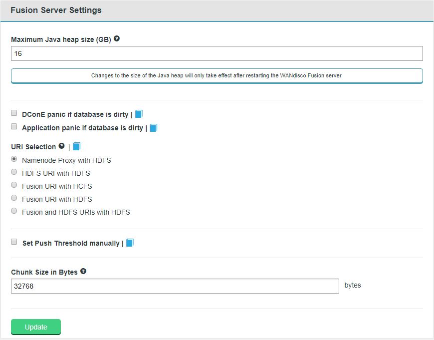 Fusion Server Settings