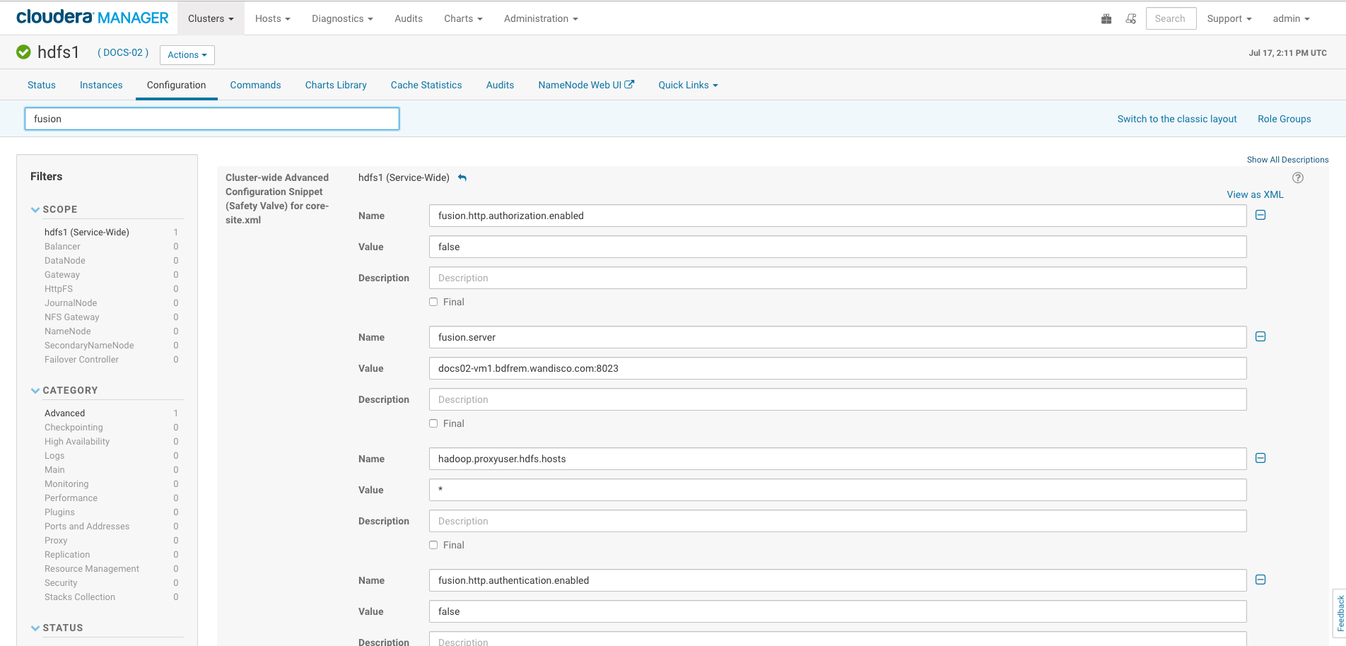 Uninstall - Cloudera properties