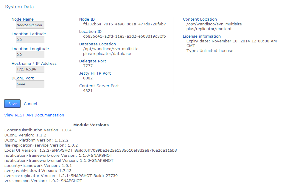 Identifier string for a node