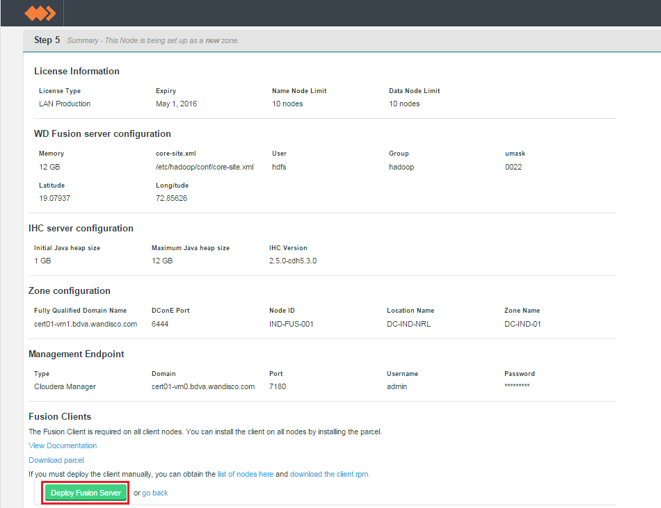 WD Fusion Deployment