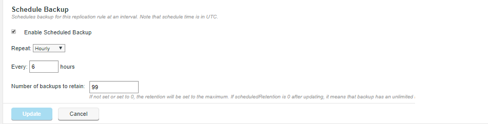 Fusion Backup - hourly backup