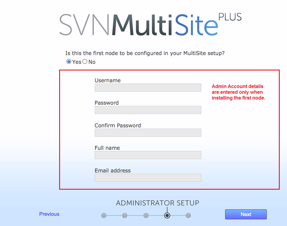 SVNMSP first node installation only