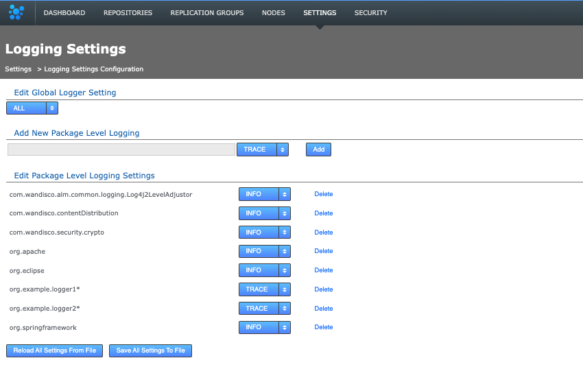 msp1.14 logger settings screen